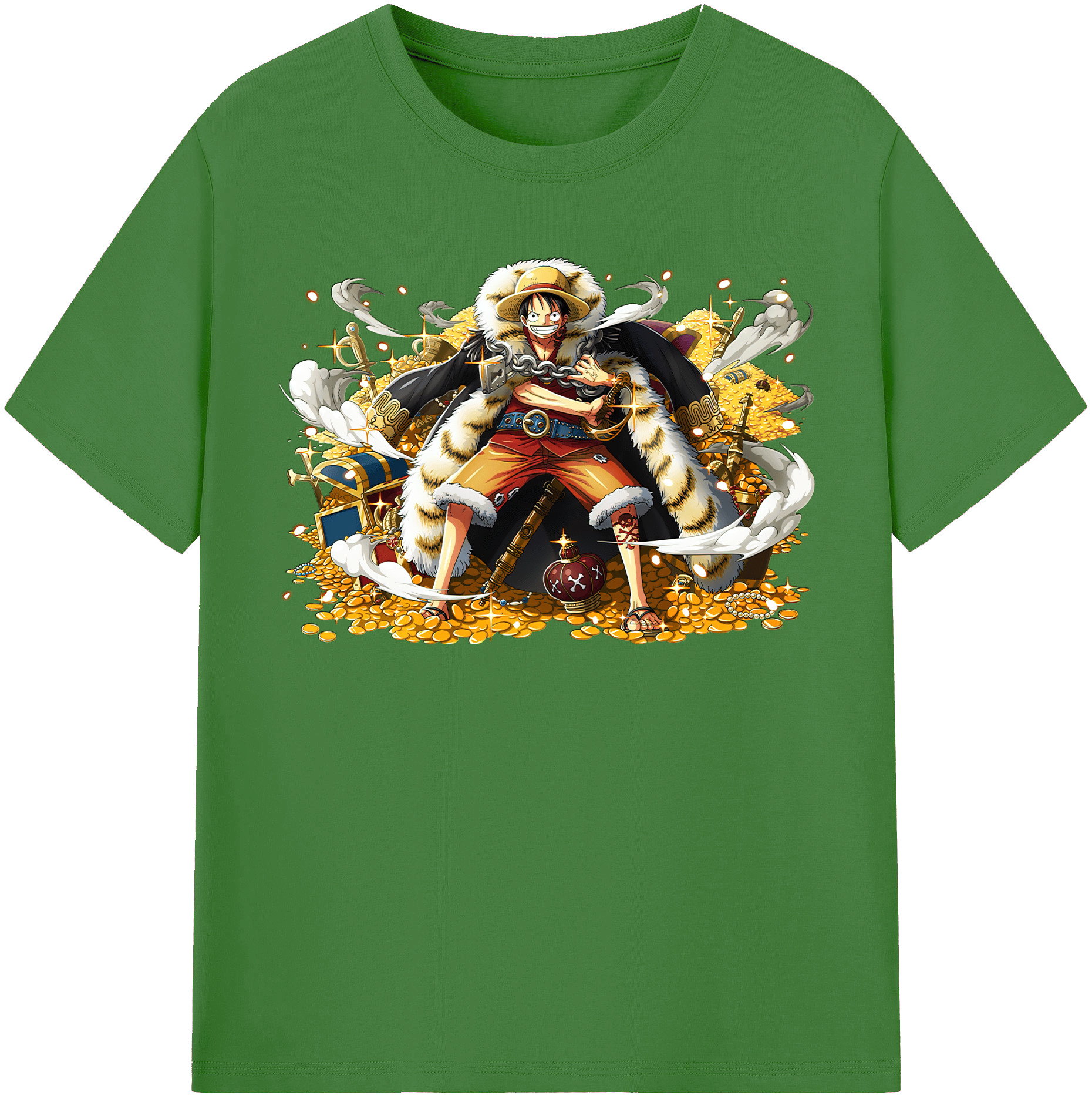 ワンピース モンキー・D・ルフィ ONE PIECE Monkey D. Luffy レディースカジュアルプリントTシャツ（綿100％）